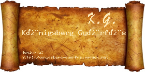 Königsberg Gyárfás névjegykártya
