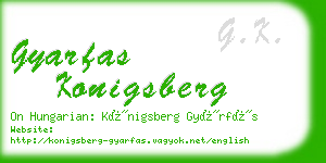 gyarfas konigsberg business card